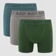 Bóxers para hombre de MP (paquete de 3) - Gris carbón/azul ahumado/verde oscuro
