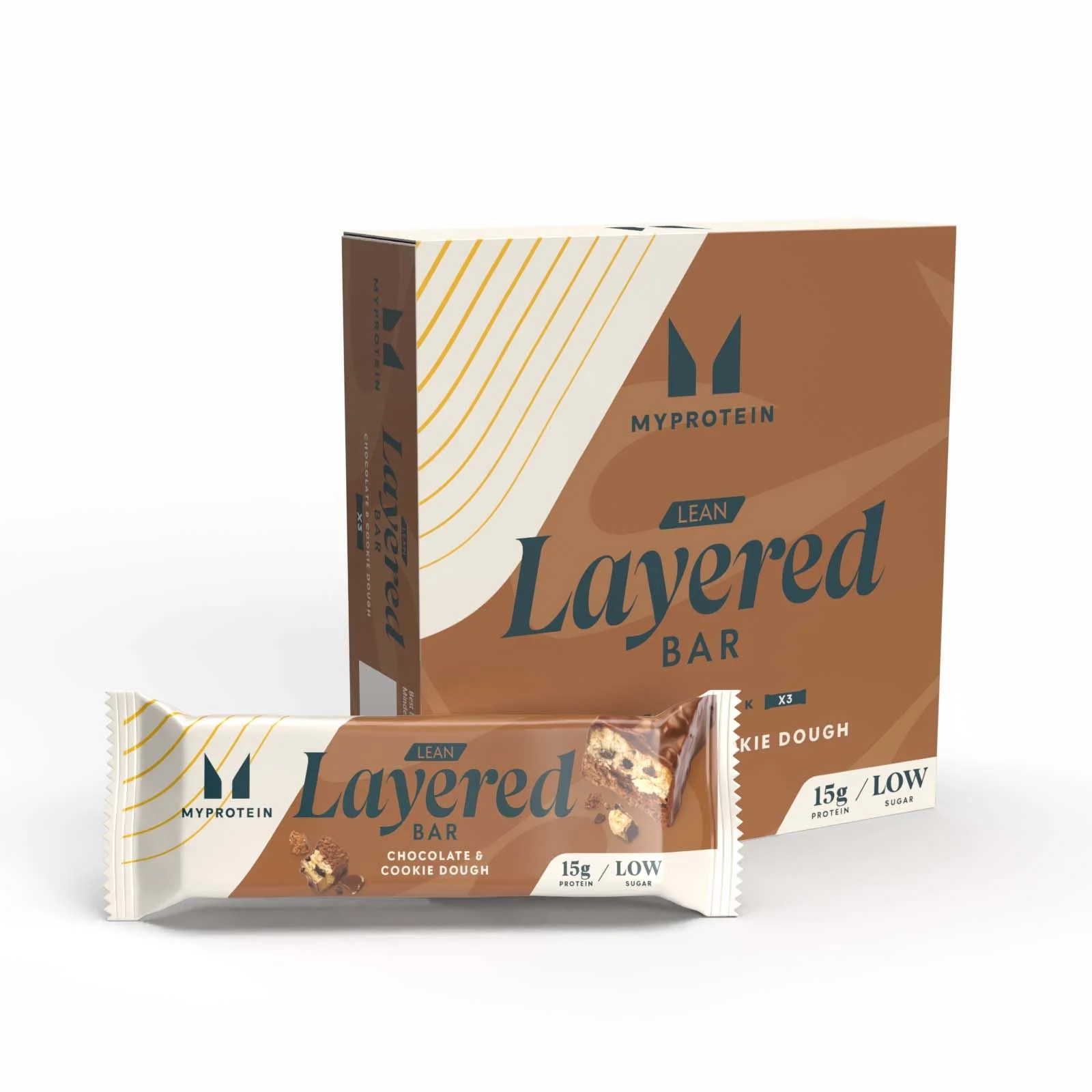 Barrita proteica ligera Layered - 3 x 40g - Chocolate y Galletas Imagen 1