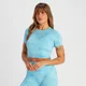 Camiseta corta de manga corta y sin costuras Shape para mujer de MP - Tie dye azul