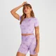 Camiseta corta de manga corta y sin costuras Shape para mujer de MP - Tie dye morado