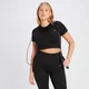 Camiseta corta acanalada sin costuras Tempo para mujer de MP - Negro