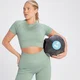 Camiseta corta acanalada sin costuras Tempo para mujer de MP - Gris salvia