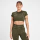 Camiseta corta sin costuras Adapt con estampado para mujer de MP - Verde aceituna