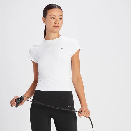 Camiseta de manga corta Tempo Basics para mujer de MP - Blanco