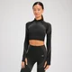 Camiseta corta de manga larga con cremallera de 1/4 sin costuras Tempo Ultra para mujer de MP - Negro