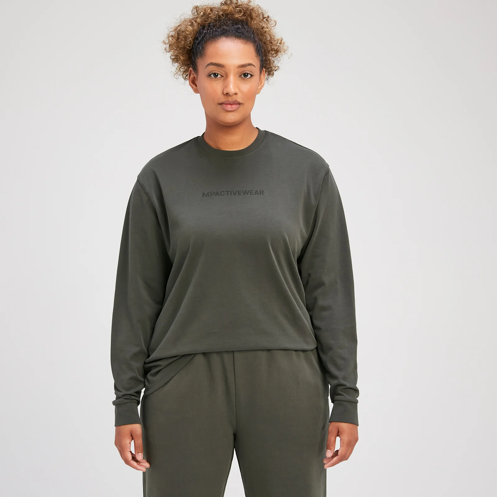 Camiseta extragrande de manga larga Rest Day para mujer de MP - Verde grisáceo - XS Imagen 1