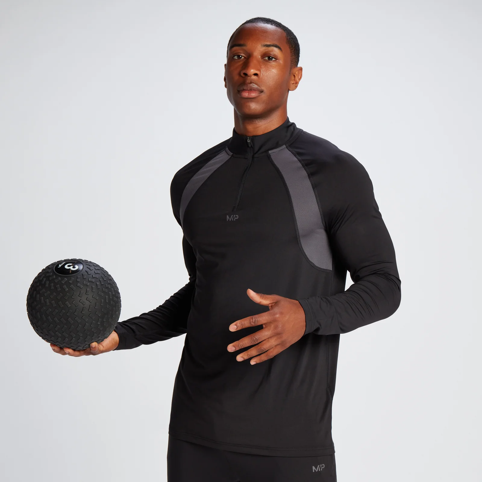 Camiseta con cremallera de 1/4 Tempo para hombre de MP - Negro - XXS Imagen 1
