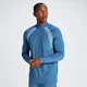 Camiseta con cremallera de 1/4 Tempo para hombre de MP - Azul añil