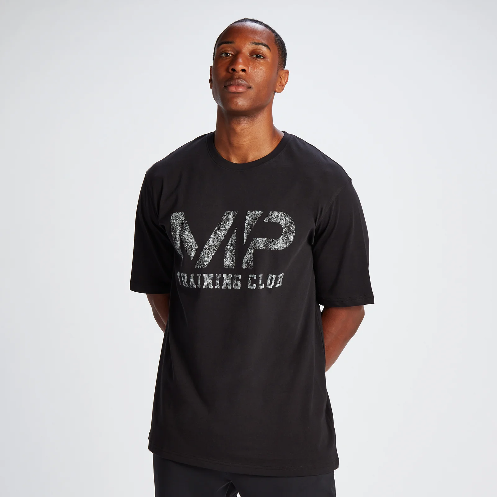 Camiseta extragrande Tempo de algodón para hombre de MP - Negro - XS Imagen 1