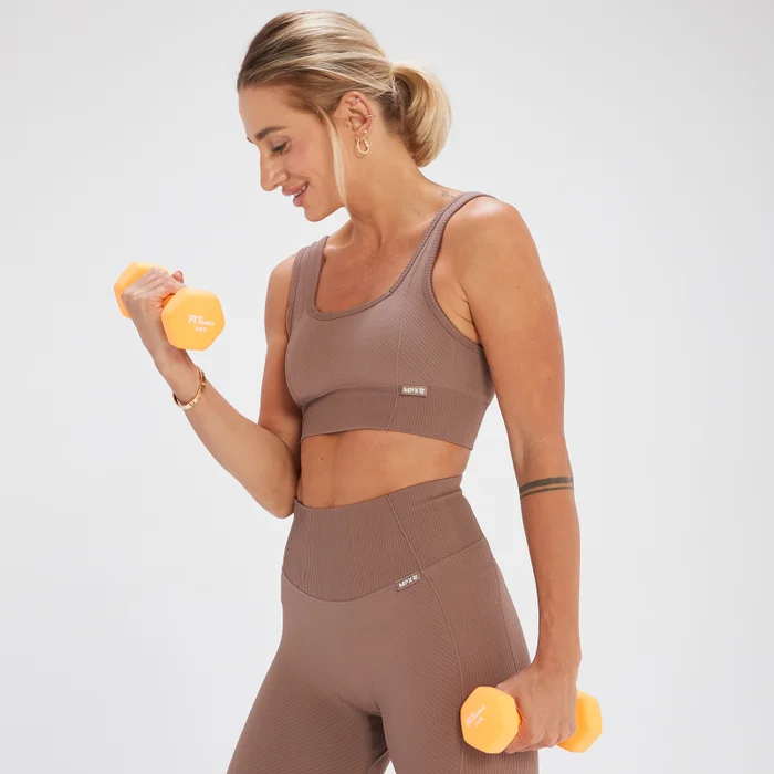 Sujetador deportivo sin costuras de MP x Tatiana - Avellana