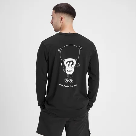 Camiseta de manga larga con estampado gráfico Leg Day para hombre de MP - Negro