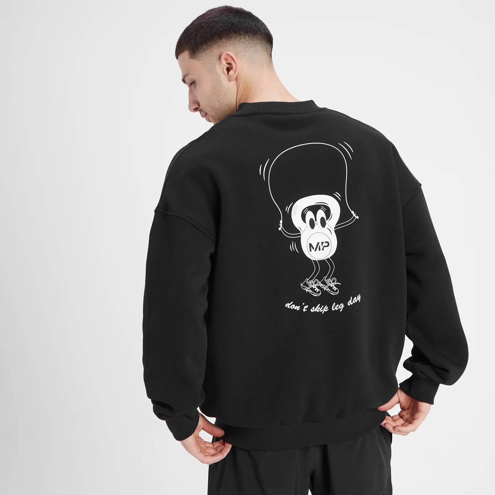 Sudadera con estampado gráfico Leg Day para hombre de MP - Negro - XS Imagen 1