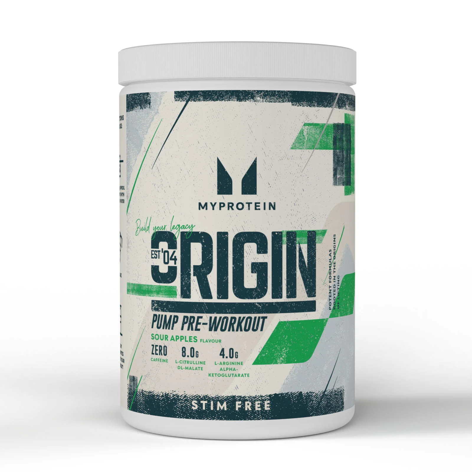 Origin Pre-Entreno Sin Estimulantes - 600G - 30raciones - Sour Apples Imagen 1
