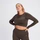 Camiseta corta de manga larga y sin costuras Shape para mujer de MP - Café