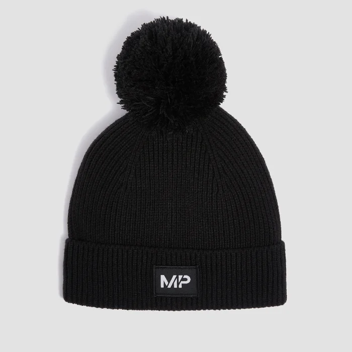 Gorro con pompón de MP - Negro