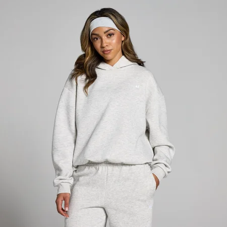 Sudadera extragrande con capucha Basics para mujer de MP - Gris claro jaspeado