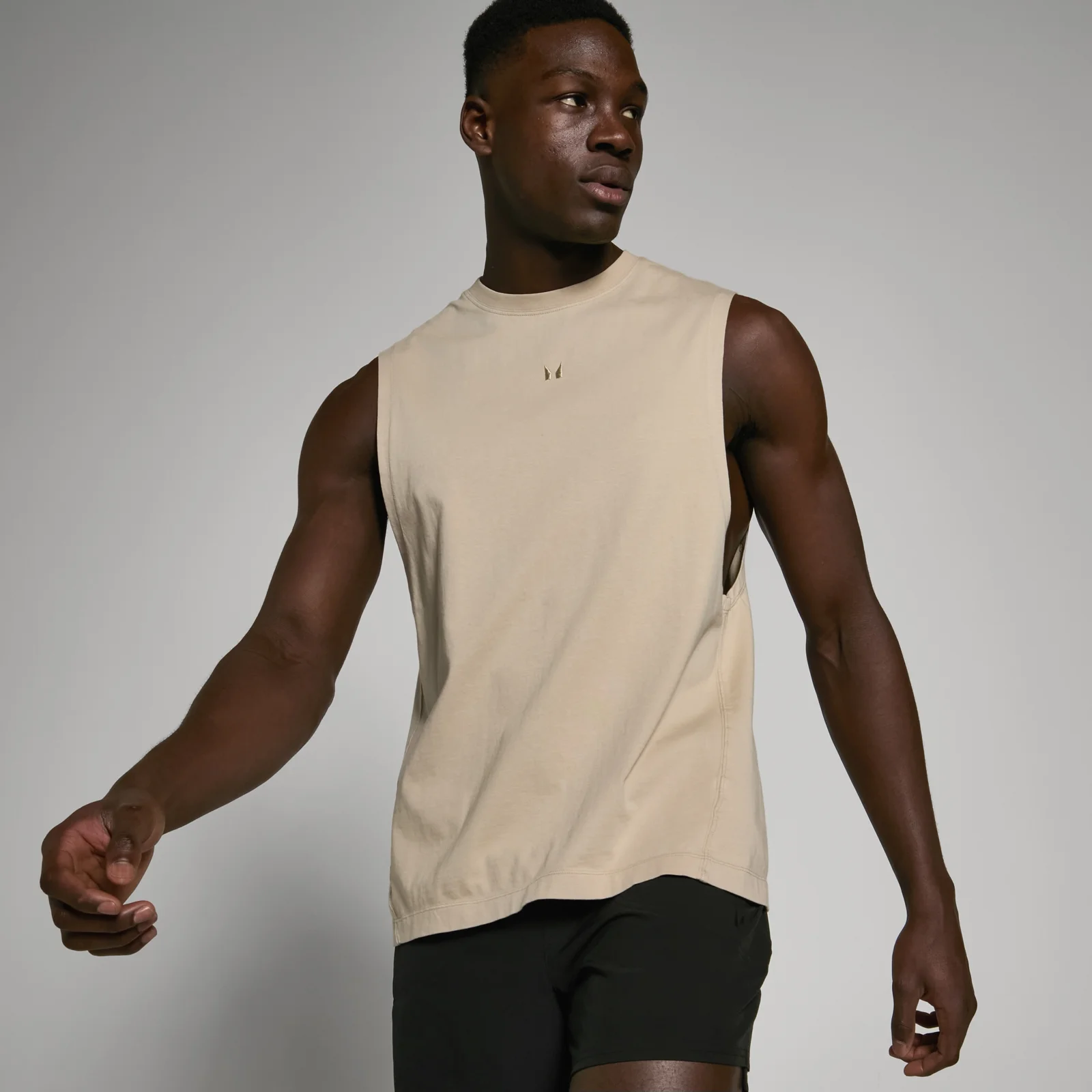 Camiseta sin mangas con sisas caídas de efecto lavado Tempo para hombre - Piedra lavada - XS Imagen 1