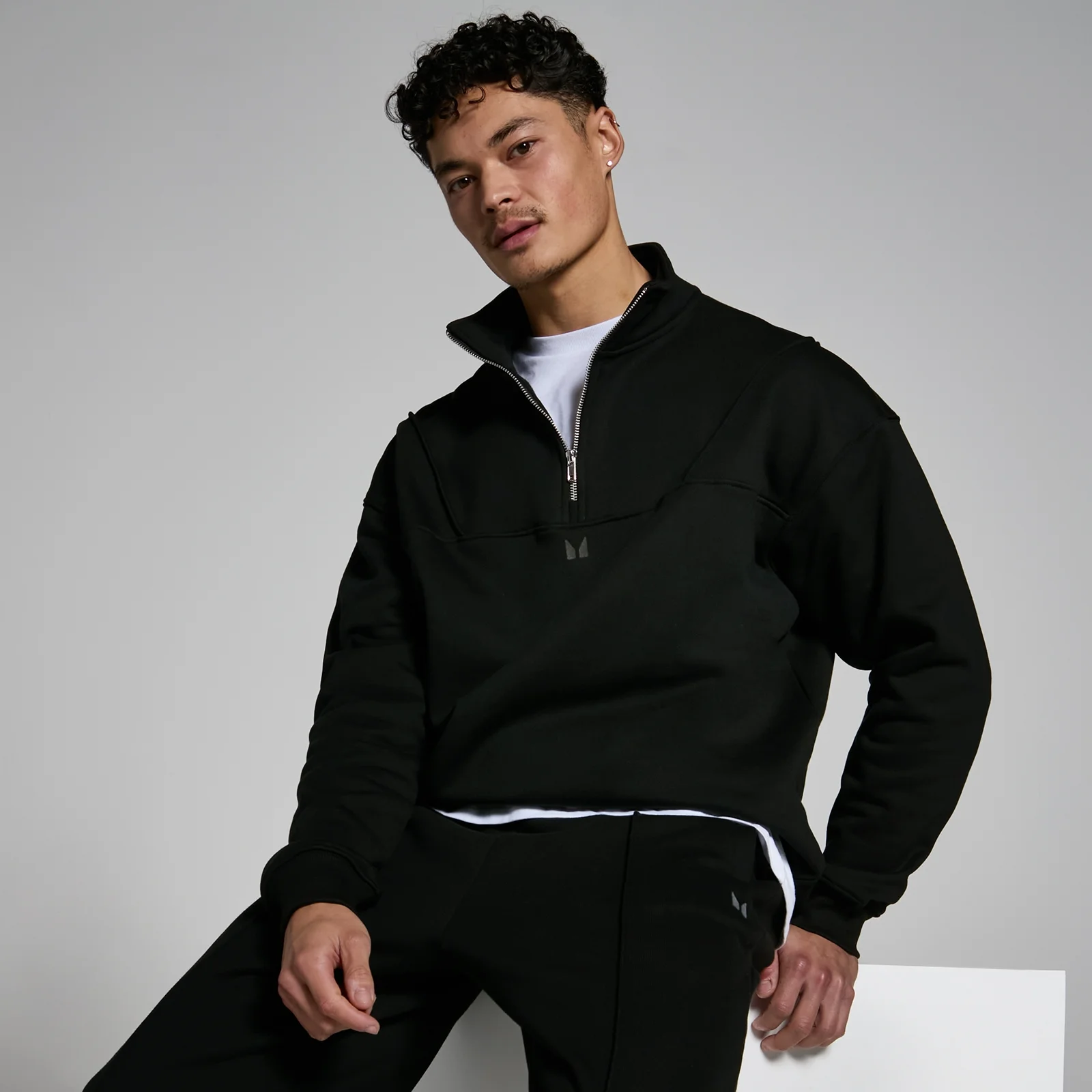 Sudadera gruesa con cremallera de 1/4 Lifestyle para hombre de MP - Negro - XS Imagen 1