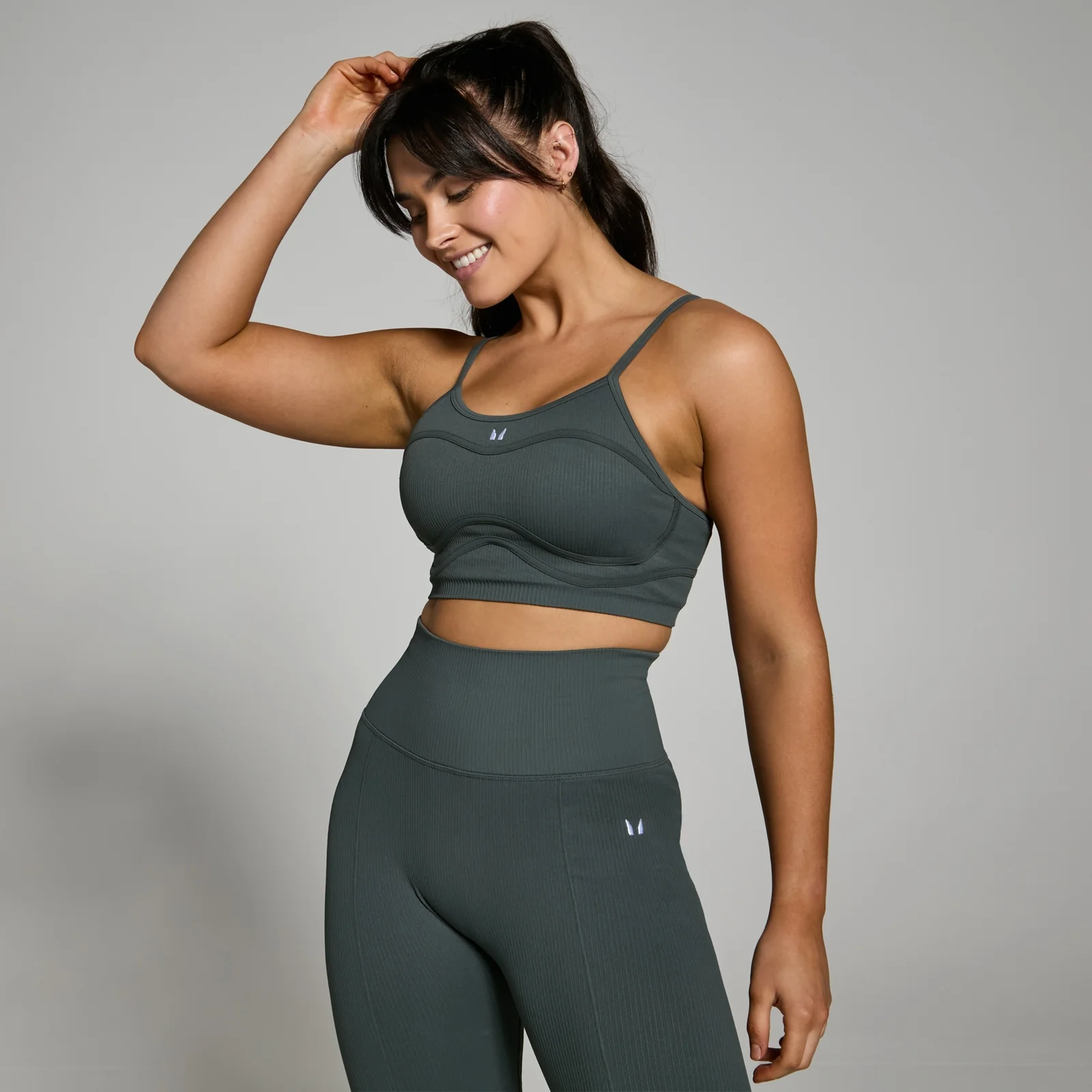 Sujetador acanalado Lifestyle para mujer de MP - Negro sombra - XS Imagen 1