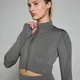 Chaqueta corta sin costuras Tempo Ultra geométrica para mujer de MP - Gris carbón