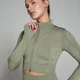 Chaqueta corta sin costuras Tempo Ultra geométrica para mujer de MP - Marrón grisáceo