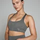 Sujetador deportivo sin costuras Tempo Ultra geométrico para mujer de MP - Gris carbón
