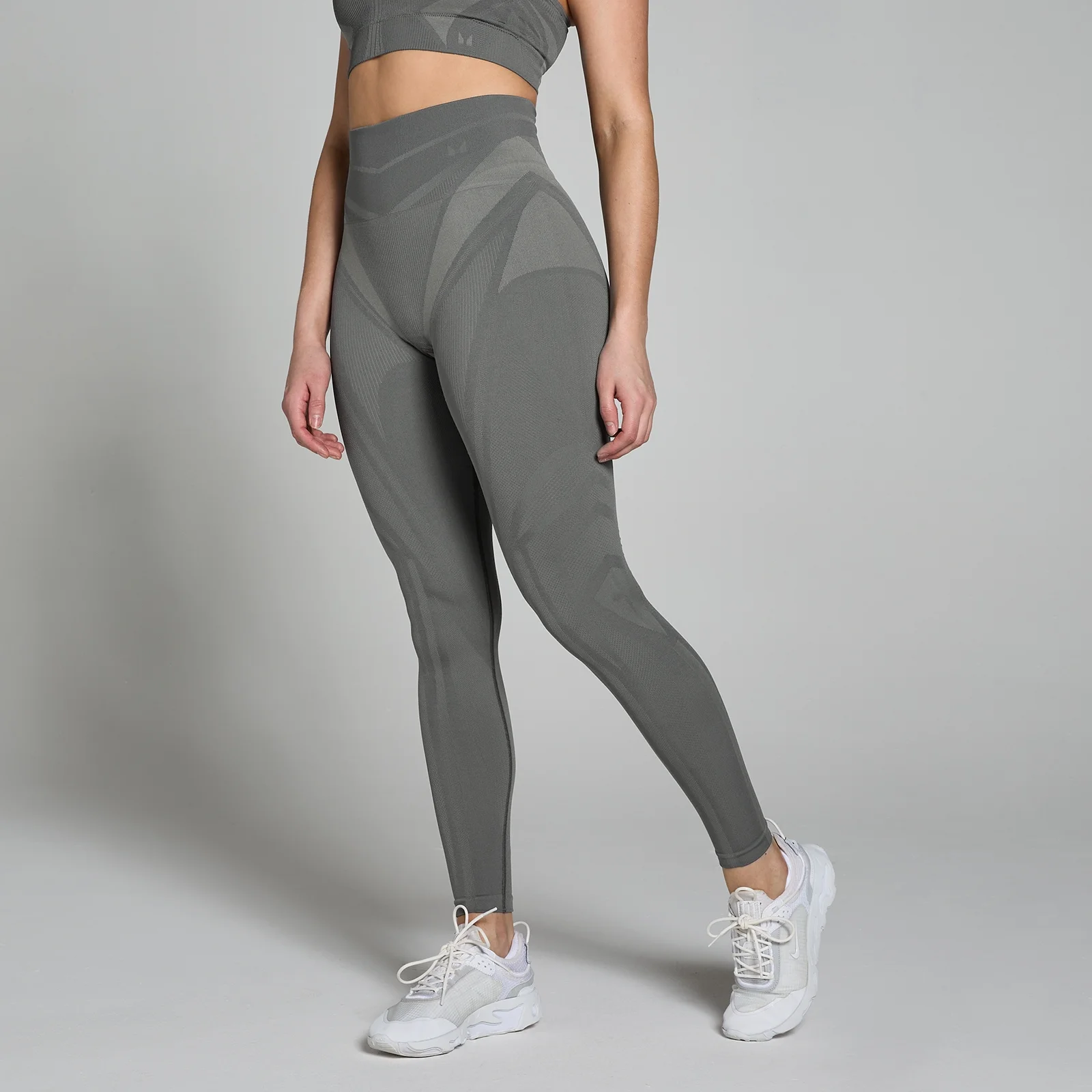 Mallas sin costuras Tempo Ultra geométricas para mujer de MP - Gris carbón - XS Imagen 1