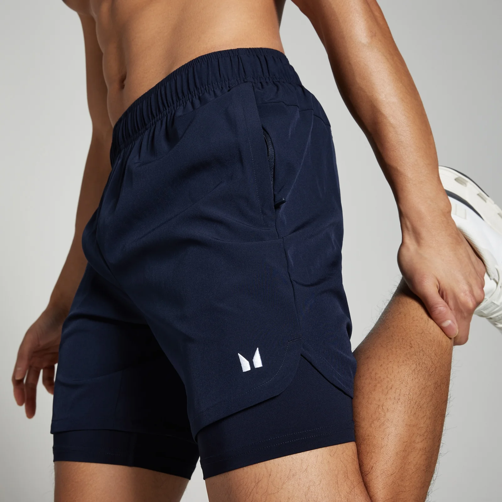 Pantalón corto de entrenamiento 2 en 1 para hombre de MP - Azul marino - XXS Imagen 1