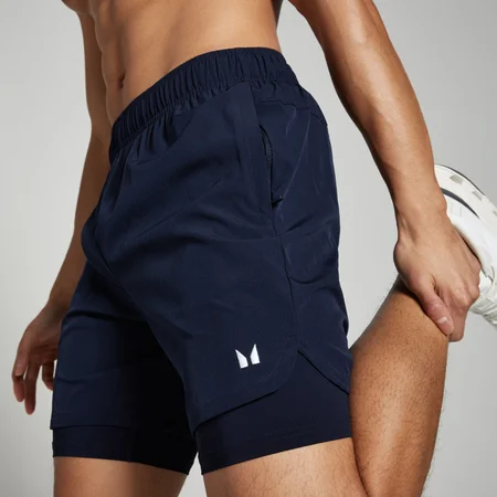 Pantalón corto de entrenamiento 2 en 1 para hombre de MP - Azul marino