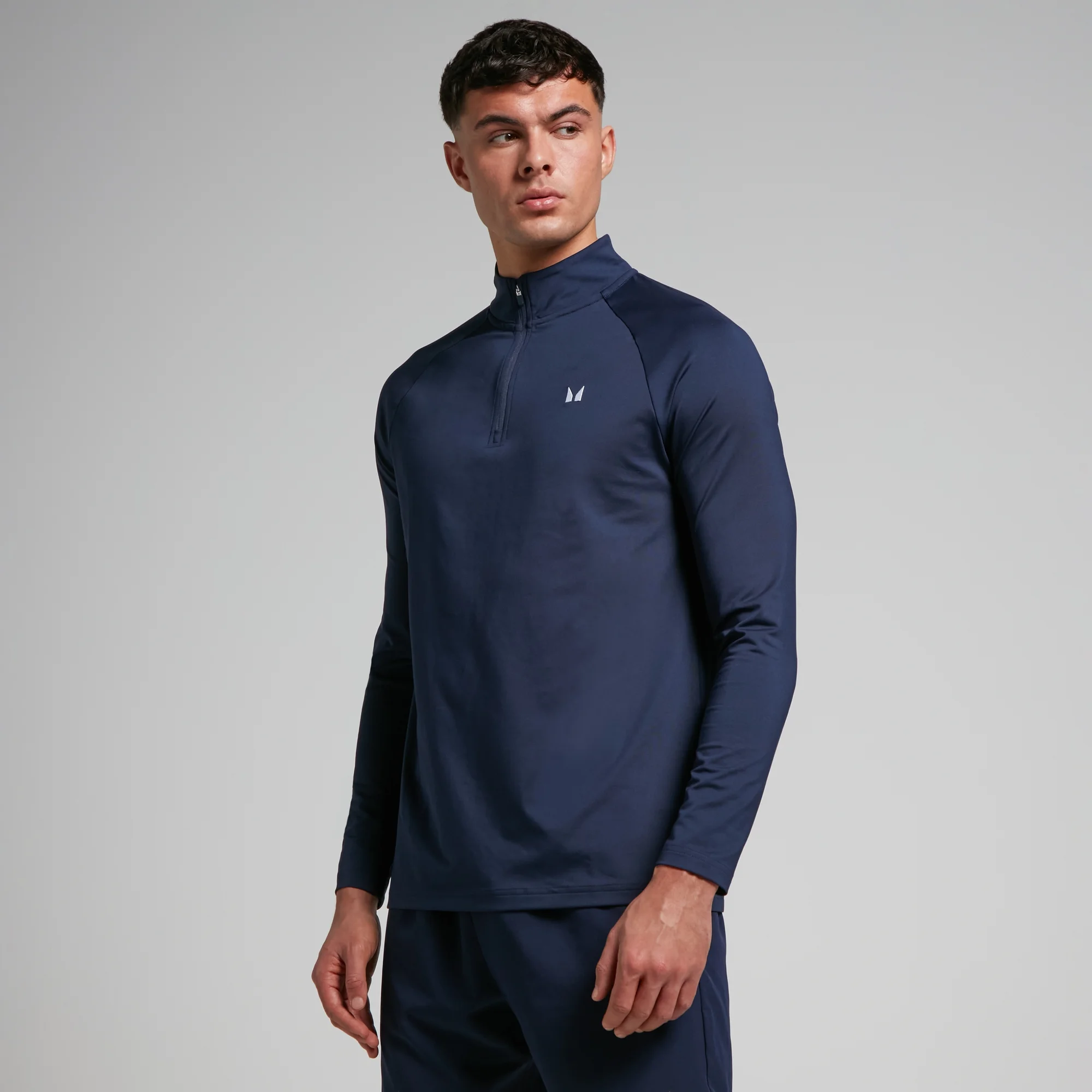 Camiseta de entrenamiento con cremallera de 1/4 para hombre de MP - Azul marino - XS Imagen 1