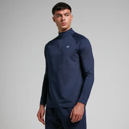 Camiseta de entrenamiento con cremallera de 1/4 para hombre de MP - Azul marino