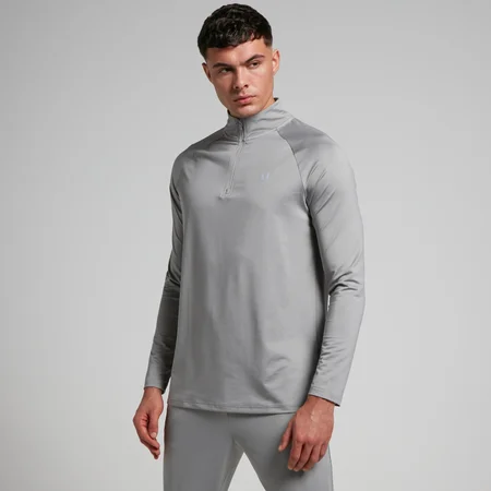 Camiseta de entrenamiento con cremallera de 1/4 para hombre de MP - Gris tormenta