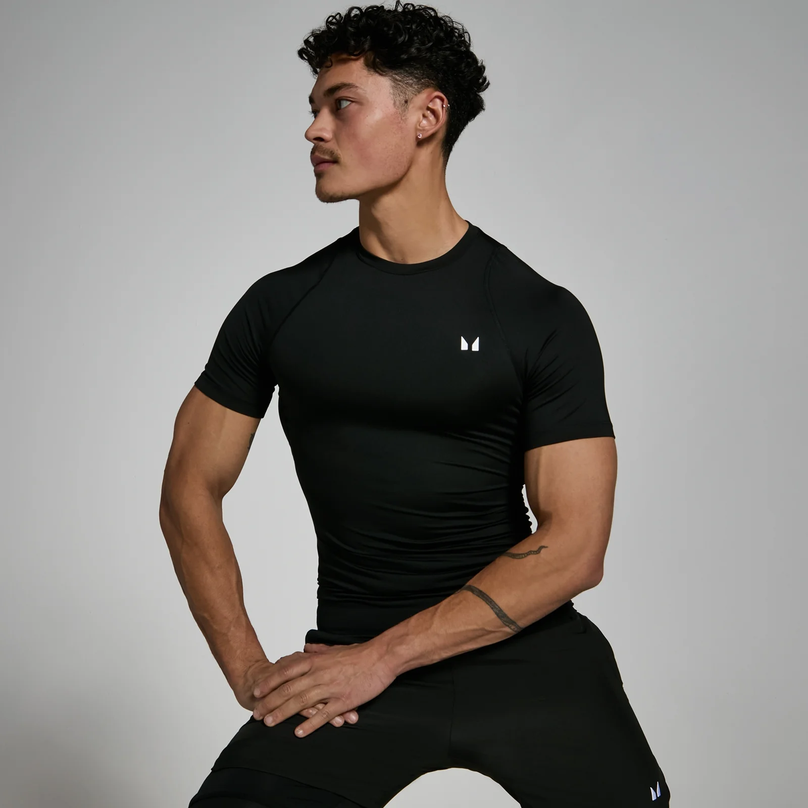 Camiseta interior de entrenamiento de manga corta para hombre de MP - Negro - S Imagen 1
