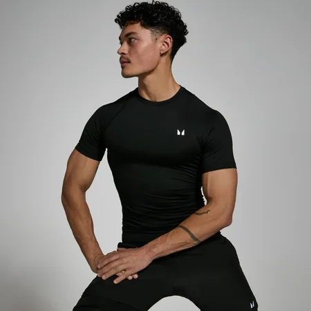 Camiseta interior de entrenamiento de manga corta para hombre de MP - Negro