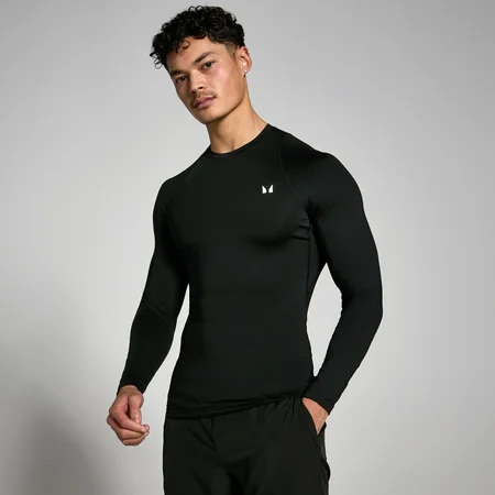 Camiseta interior de entrenamiento de manga larga para hombre de MP - Negro