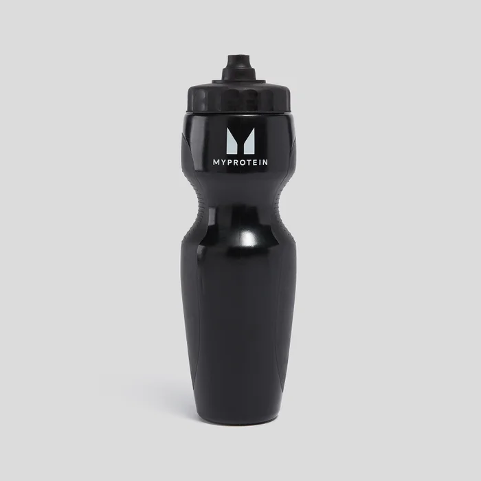Botella de agua con agarre de silicona de Myprotein - Negro