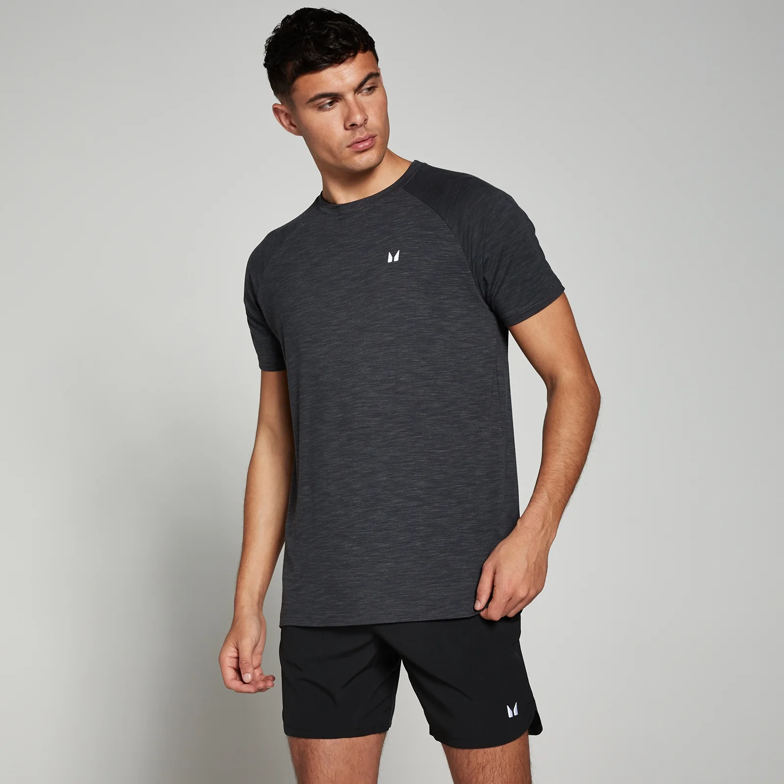 Camiseta de manga corta Performance para hombre de MP - Negro jaspeado - XL Imagen 1