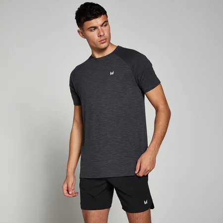 Camiseta de manga corta Performance para hombre de MP - Negro jaspeado