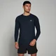 Camiseta de manga larga Performance para hombre de MP - Azul marino jaspeado