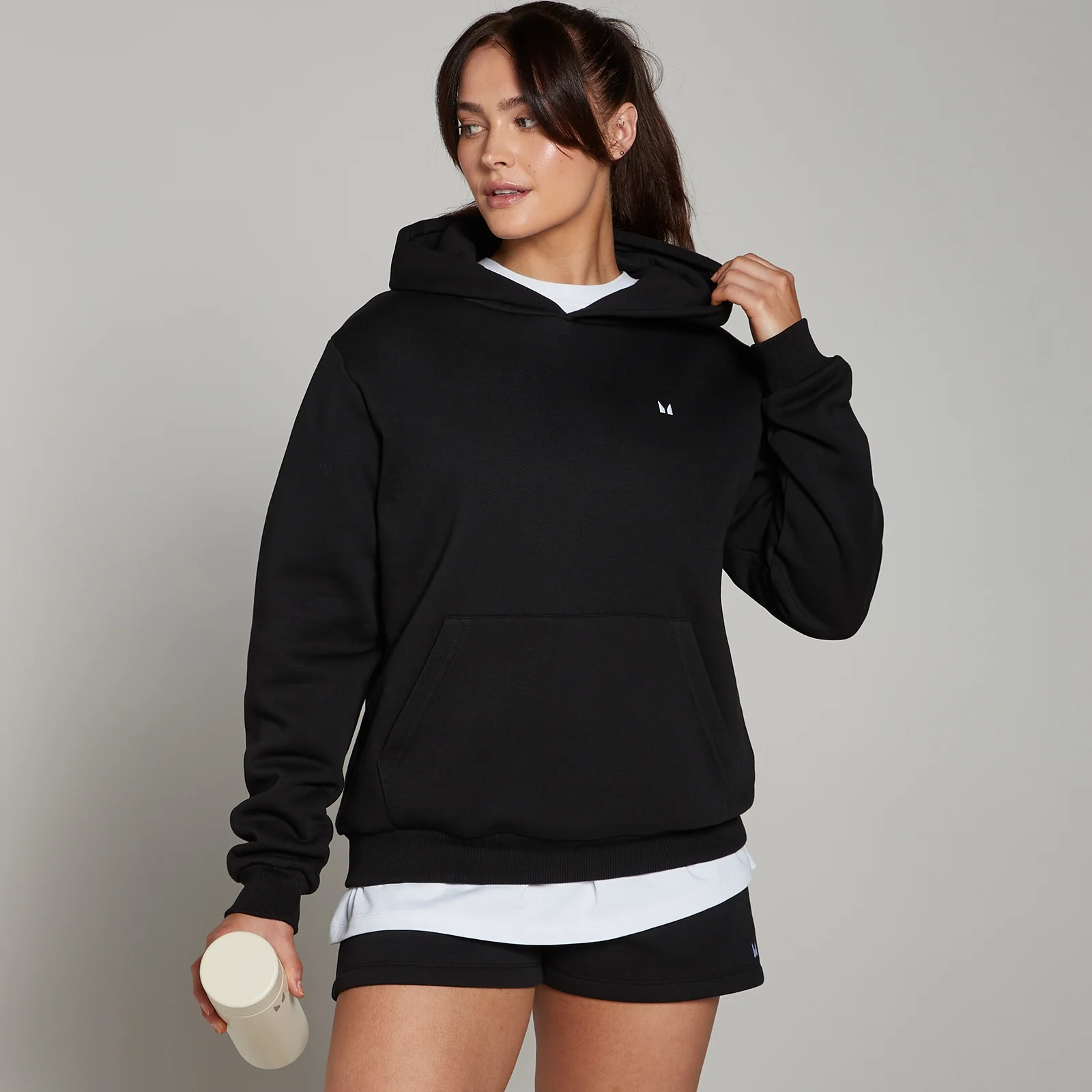 Sudadera con capucha de corte recto Basics para mujer de MP - Negro - XXS Imagen 1