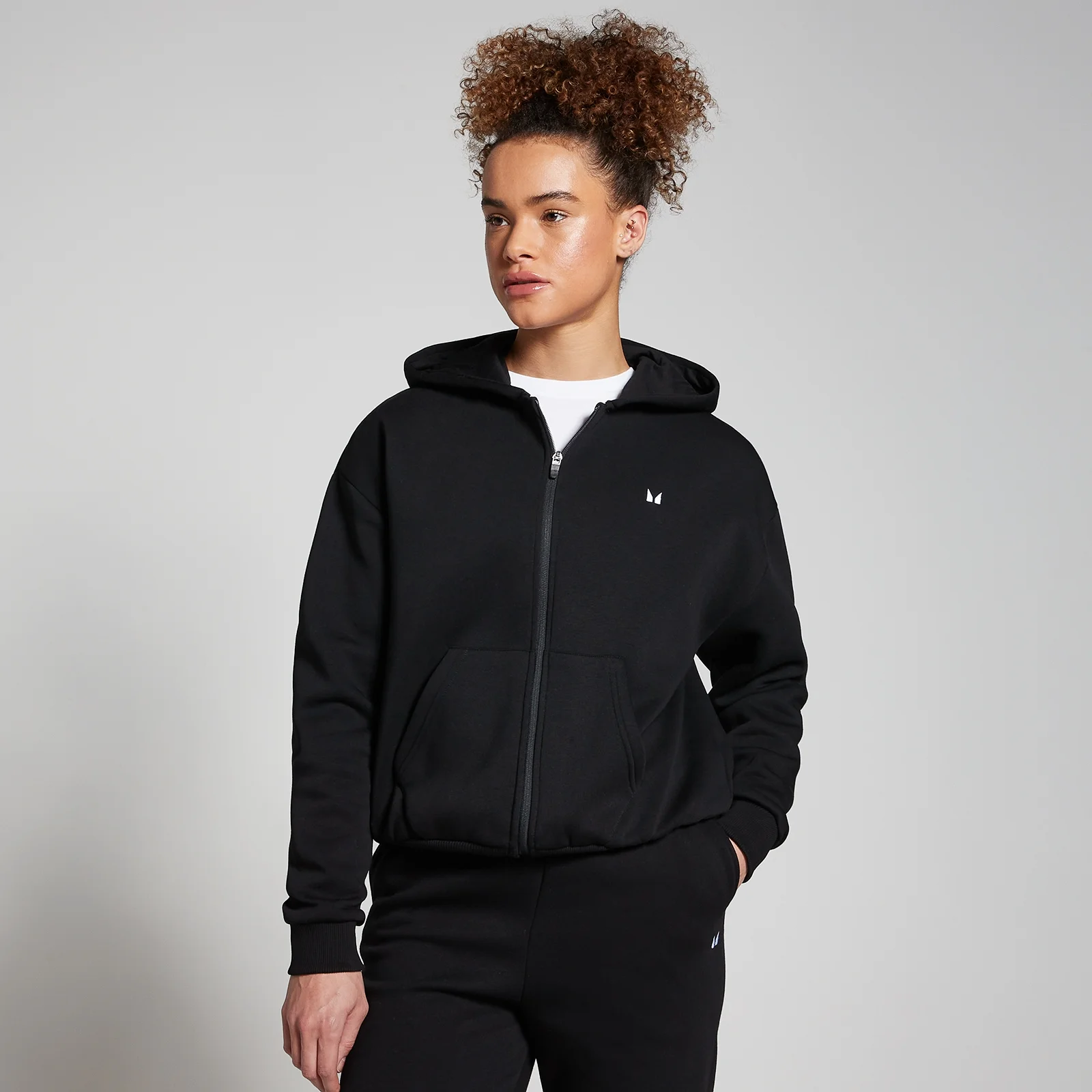 Chaqueta Con Capucha Y Cremallera Para Mujer - Tallas XS A 5XL, Tejido De Poliéster Suave, Estilo Holgado Con Bolsillo Canguro