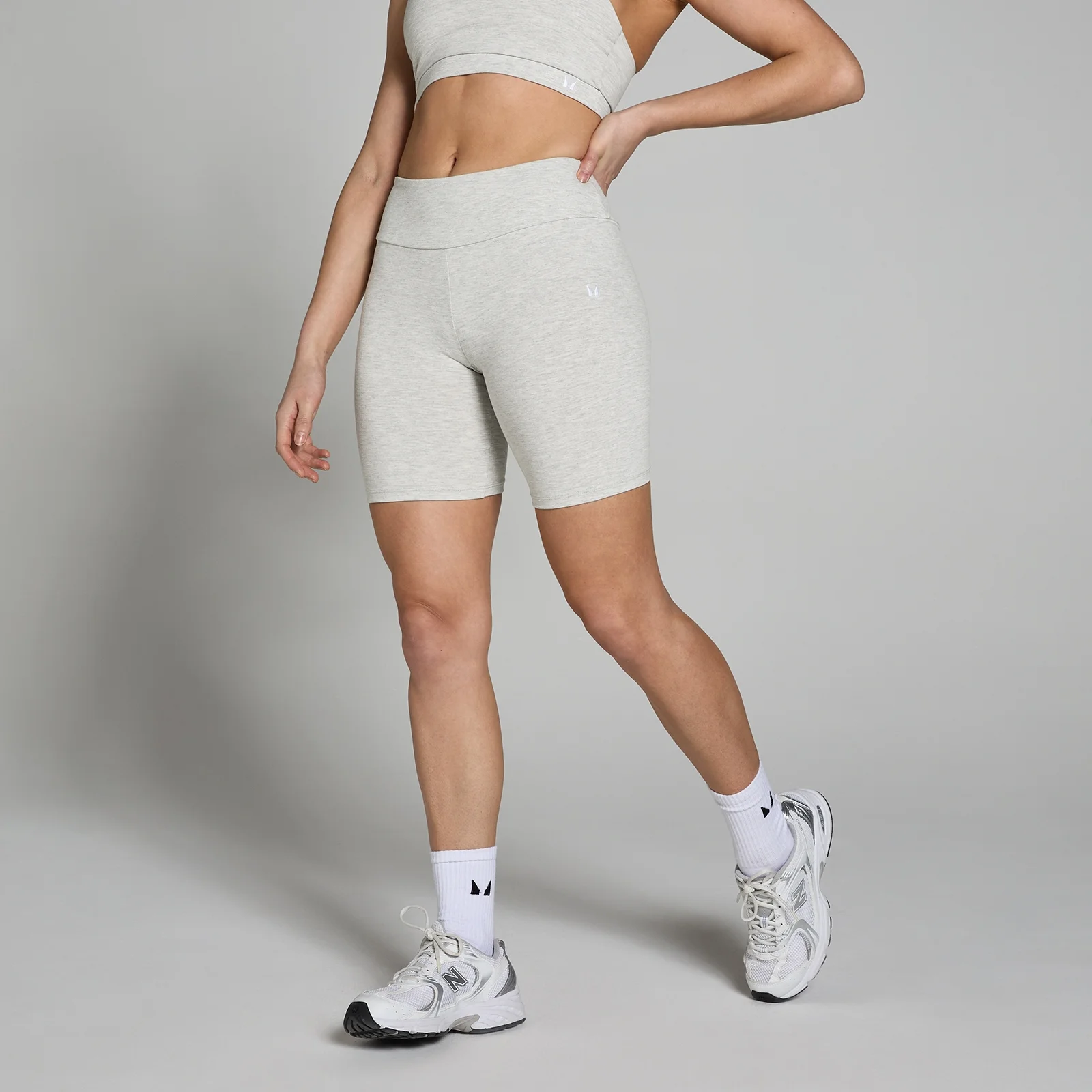 Pantalón corto de ciclismo Basics para mujer de MP - Gris claro jaspeado - XS Imagen 1