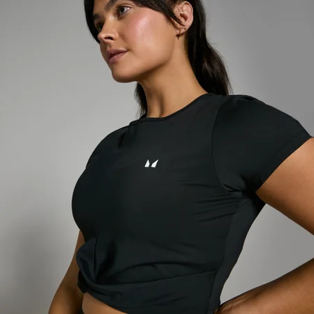 Camiseta corta de manga corta Power para mujer de MP - Negro