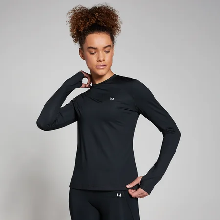 Camiseta de entrenamiento de manga larga para mujer de MP - Negro