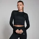 Camiseta corta de entrenamiento de corte ajustado y manga larga para mujer de MP - Negro
