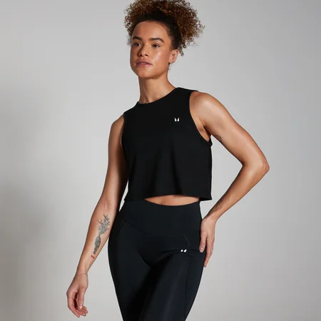 Camiseta corta de tirantes de entrenamiento para mujer de MP - Negro