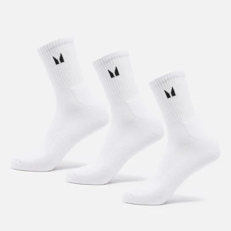 Calcetines unisex clásicos de MP (paquete de 3) - Blanco