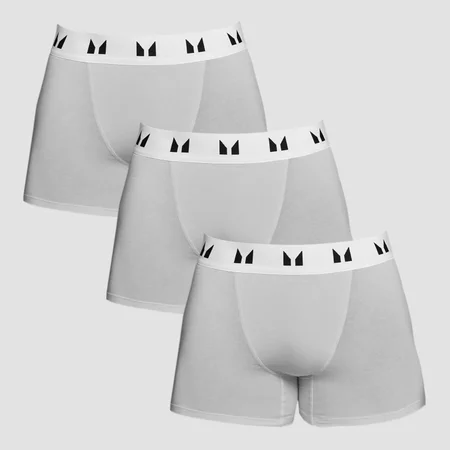 Bóxers para hombre de MP (paquete de 3) - Gris jaspeado/blanco