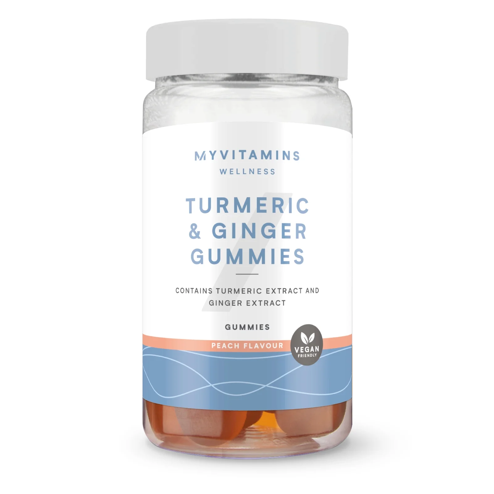 Gominolas de cúrcuma y jengibre - 60GUMMIES, 30raciones - Melocotón Imagen 1