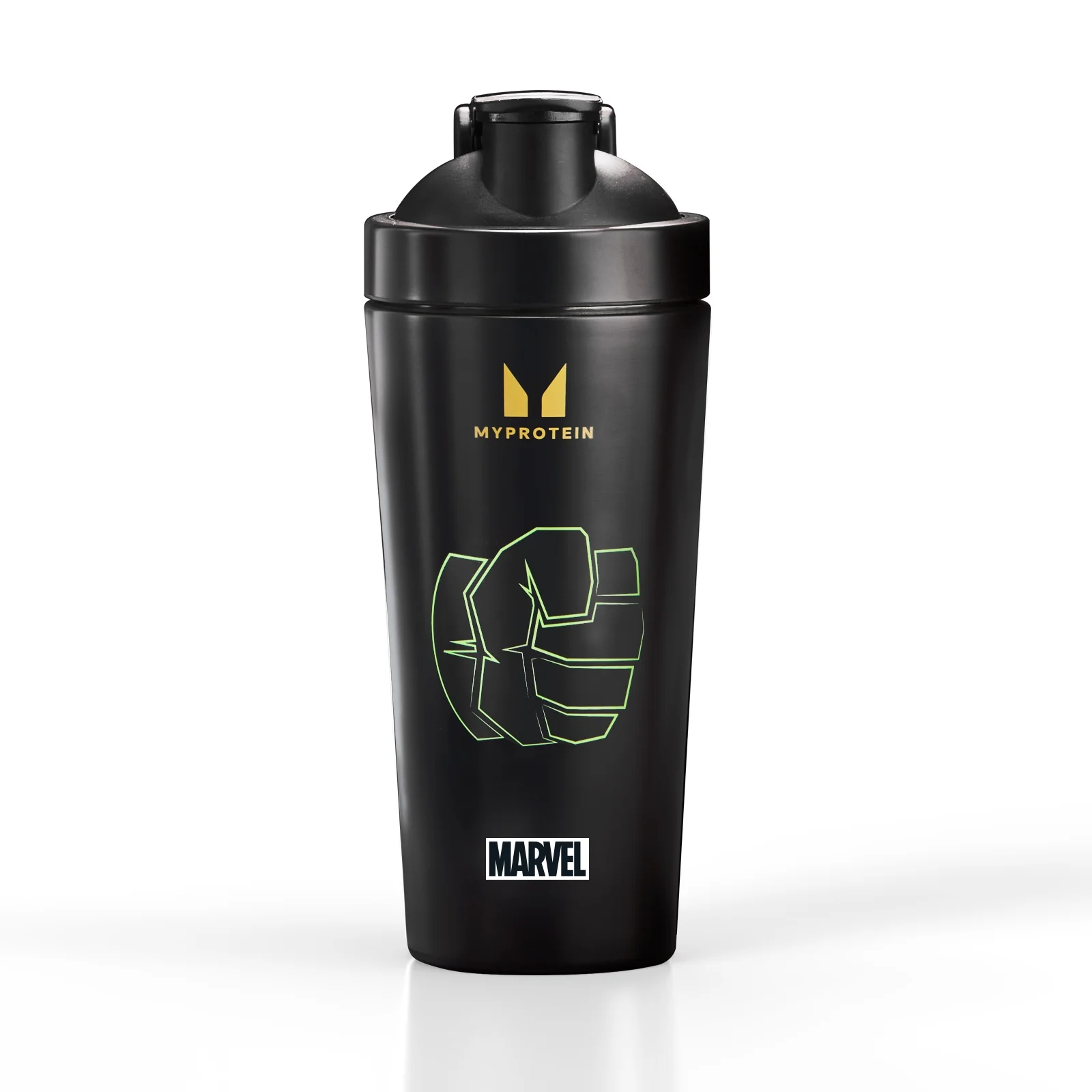 Vaso mezclador de metal reciclado Hulk de Myprotein - Negro Imagen 1